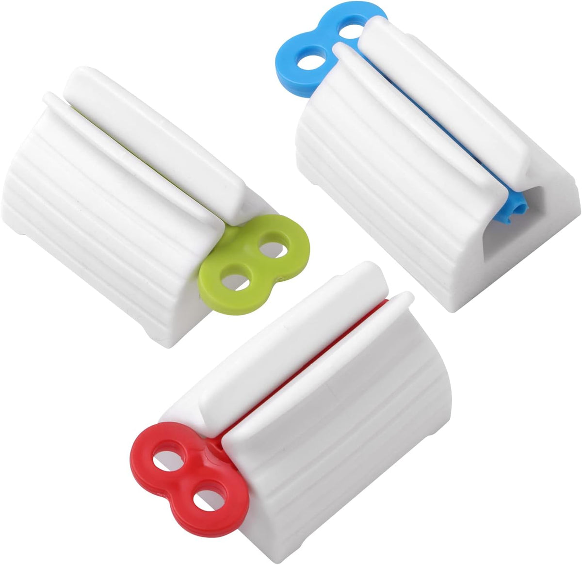 2pcs-Rolling Tube Toothpaste Squeezer Toothpaste Seat Holder Stand for Bathroom Accessories (White)